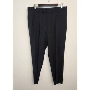 Hugo Boss Mens Dress Pants Black 100%‎ Virgin Wool Unhemmed Sz 37S